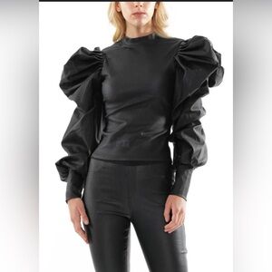 Chic Black Puff Sleeve Blouse